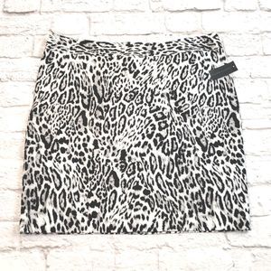 Worthington Black and White Animal Print Mini Skirt